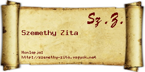 Szemethy Zita névjegykártya