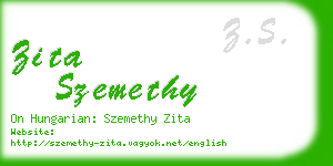 zita szemethy business card